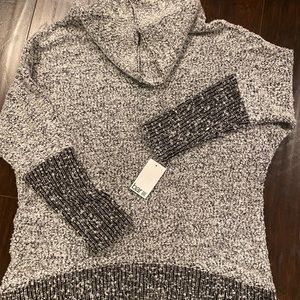 Cowl neck multi- colored sweater